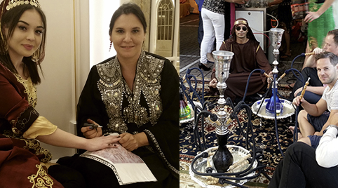 Shisha en vuuract en slangen